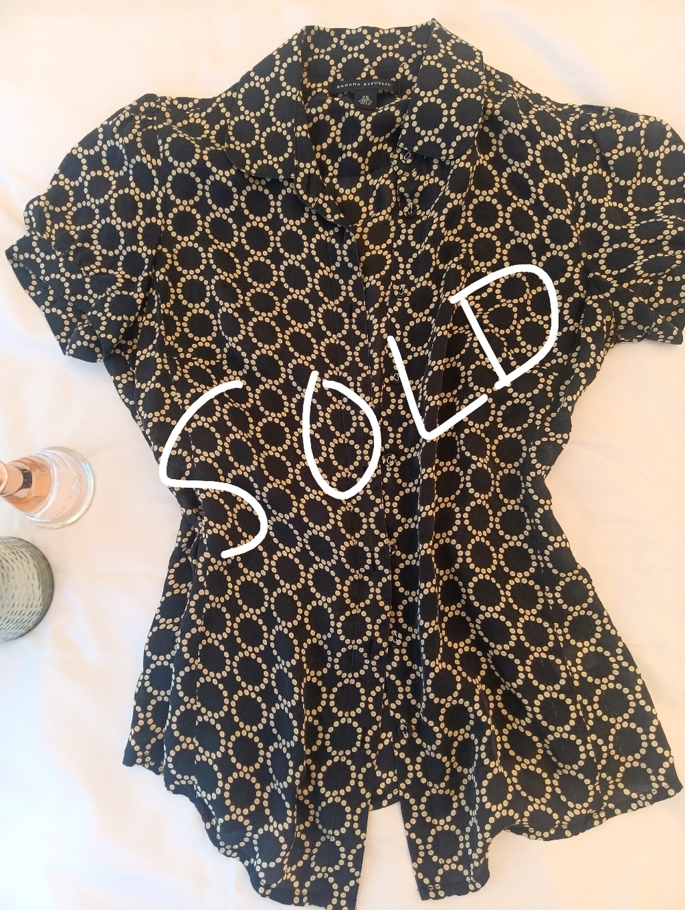 🛑SOLD🛑 Banana Republic Silk Blouse | Printed Button Up | Everyday Work Top